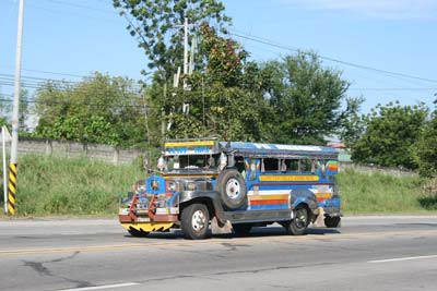 A jeepney plying the roads of the Philippines.