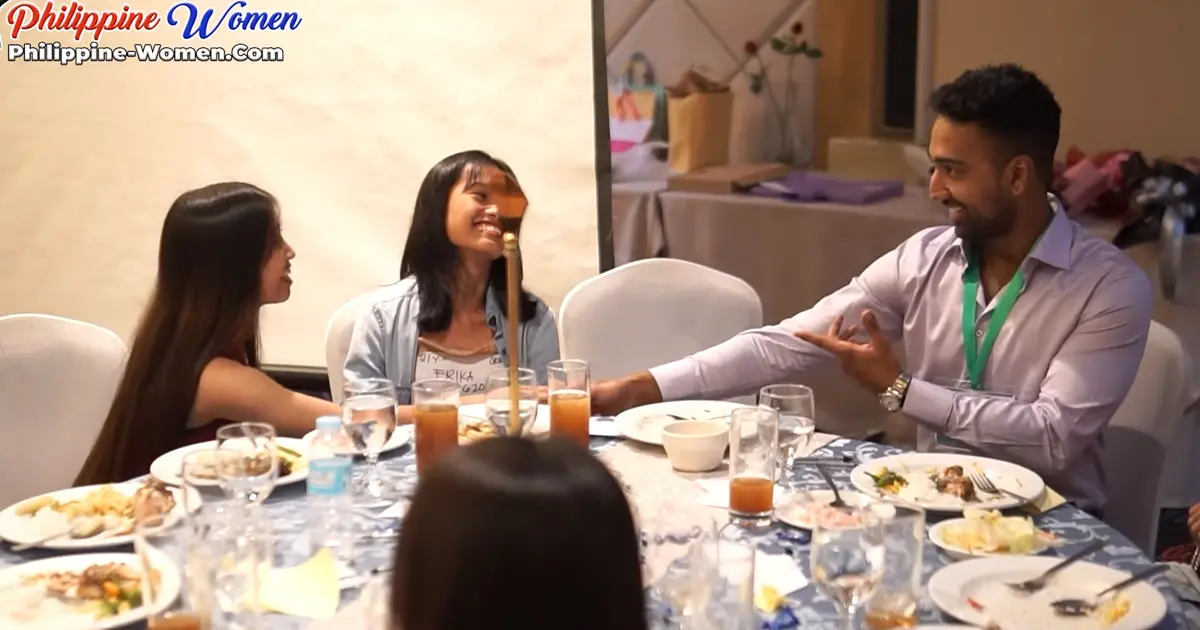 A foreign man meeting Filipinas at a Socials in the Philippines