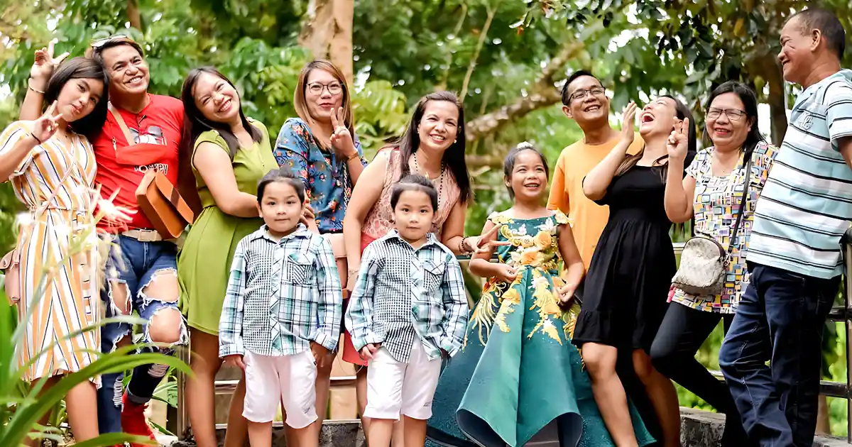 A photo of a big Filipino family